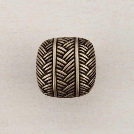Acorn Mfg Artisan Collection Woven Square Knob, Antique Brass DQEAP